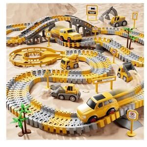 206 pcs Construction Race Track Toy Set